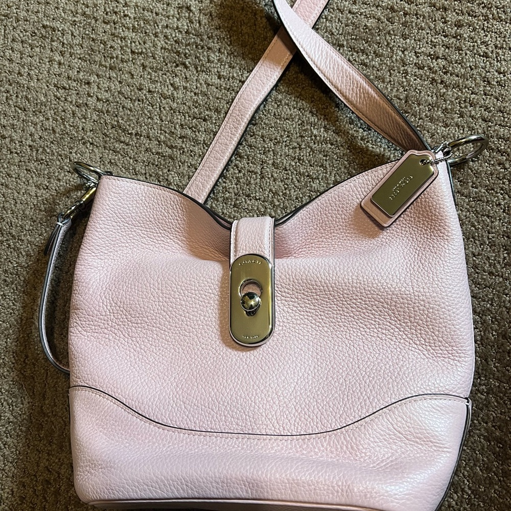 Coach Pink Leather Shoulder Bag - Amber